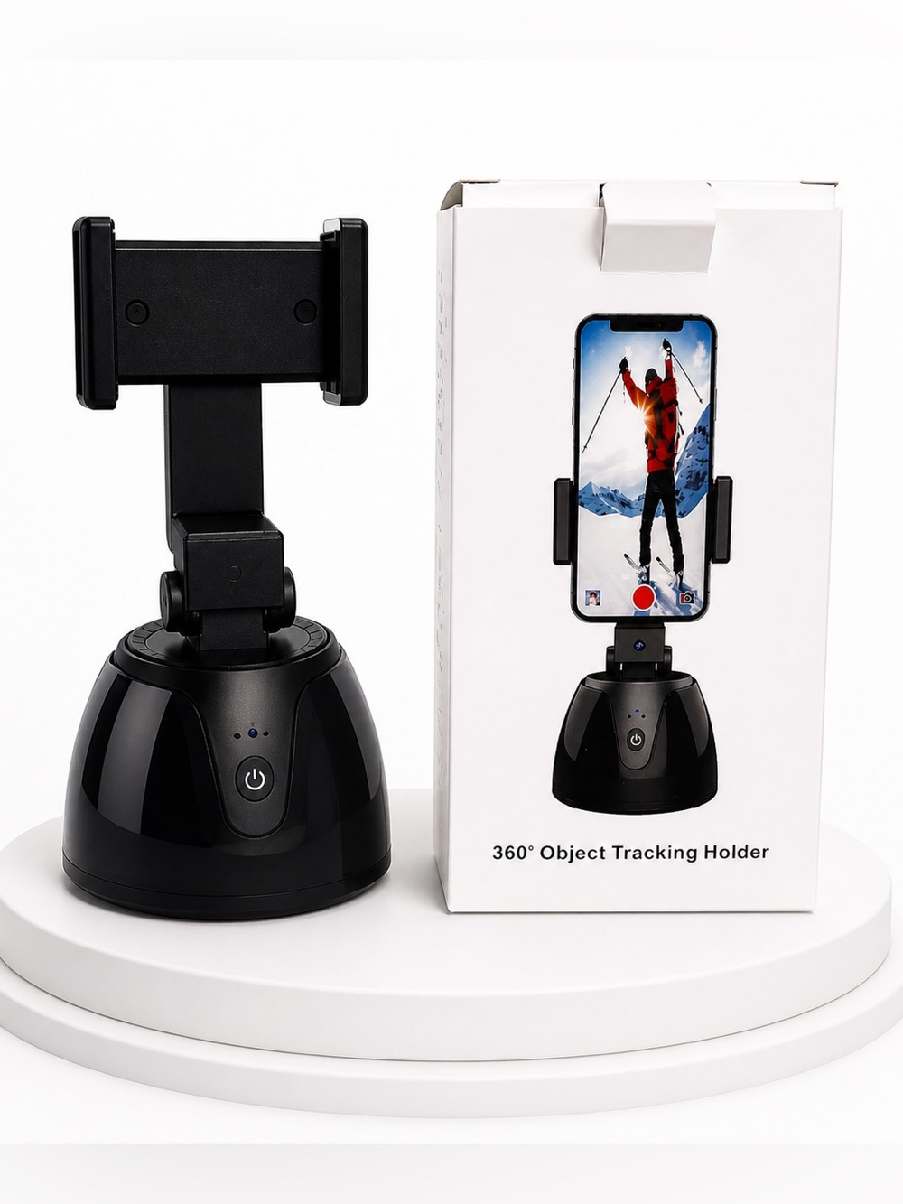 360° Auto Face Tracking Phone Holder – Smart Tripod Compatible for Recording